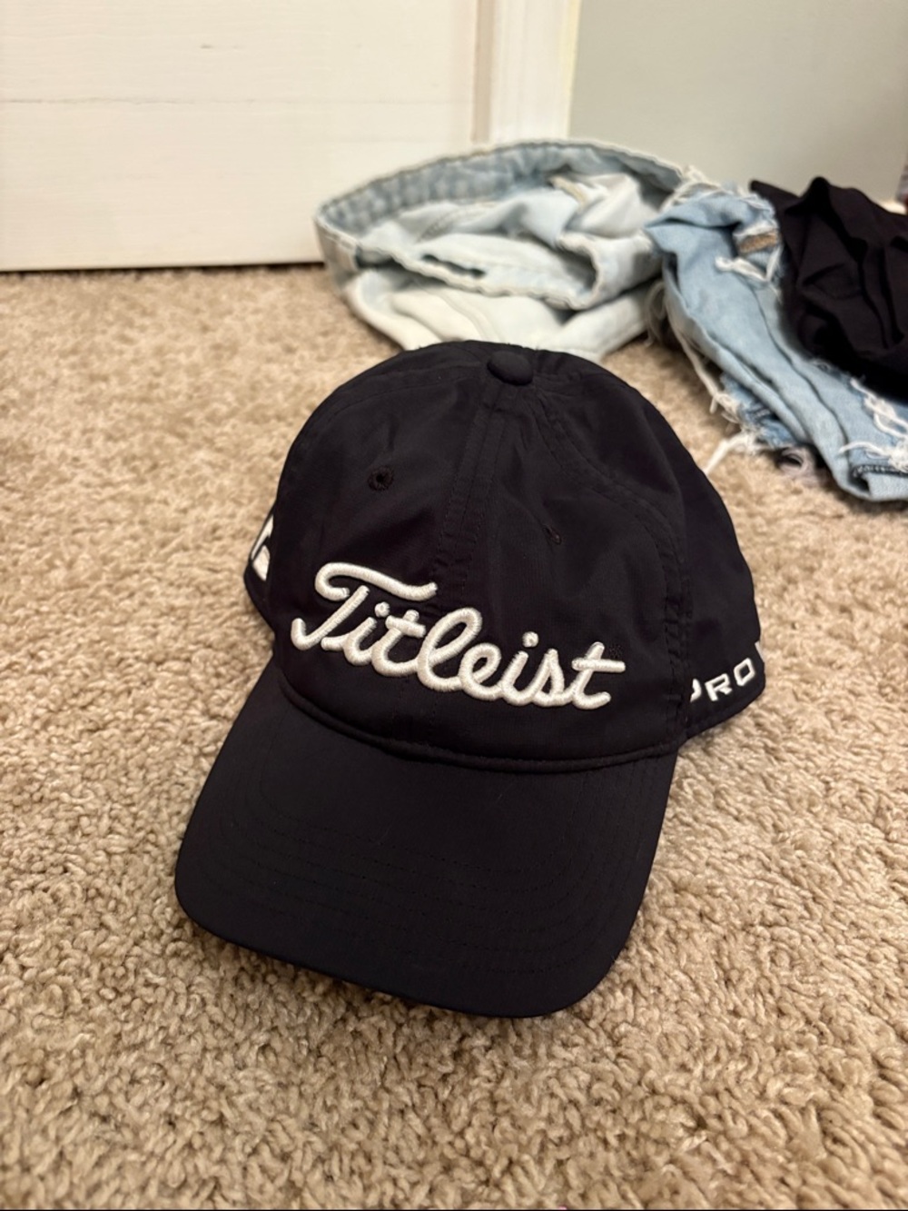 Titleist Black Cap with White Script Logo